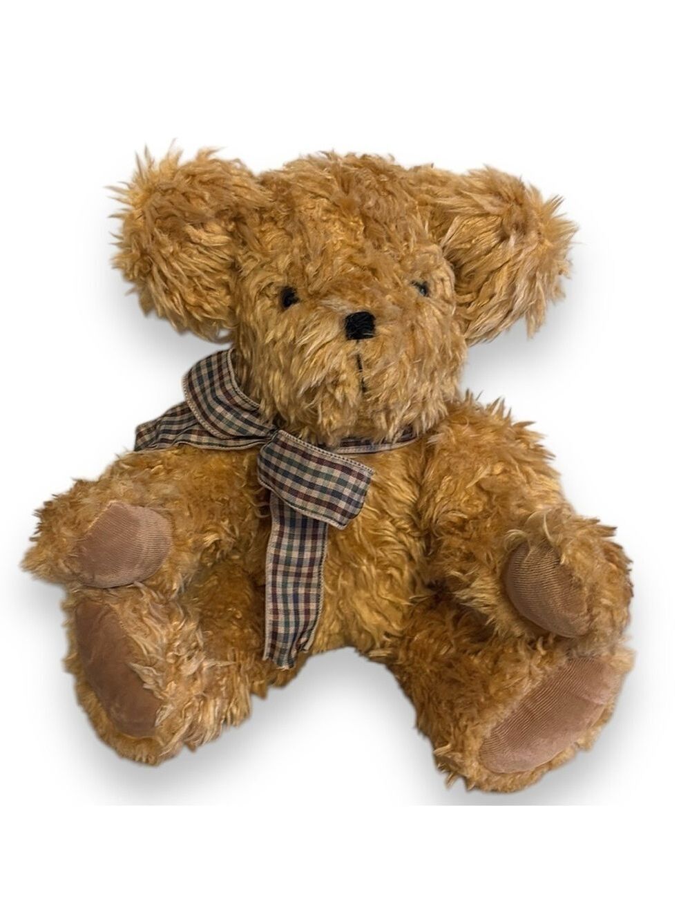 Hand Crafted Teddy Bear Plush Velvet Jointed Tan